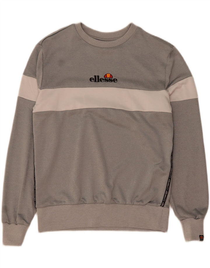 Ellesse Sweat-shirt graphique pour homme Gris moyen Polyester color block