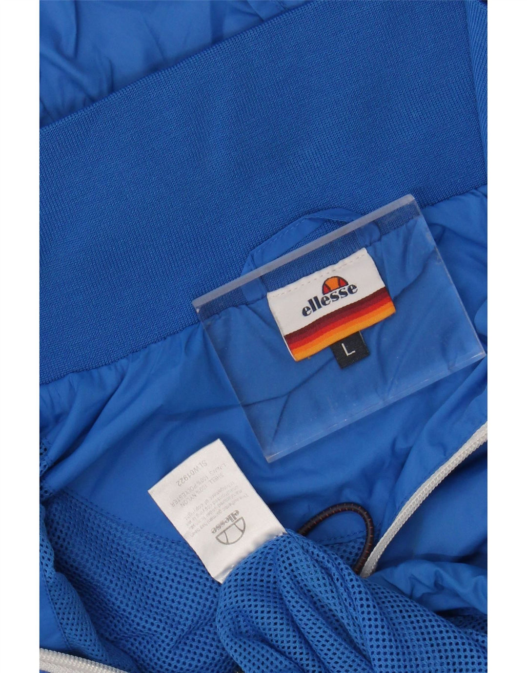 ELLESSE Veste de pluie à capuche pour homme UK 40 Large Bleu Nylon