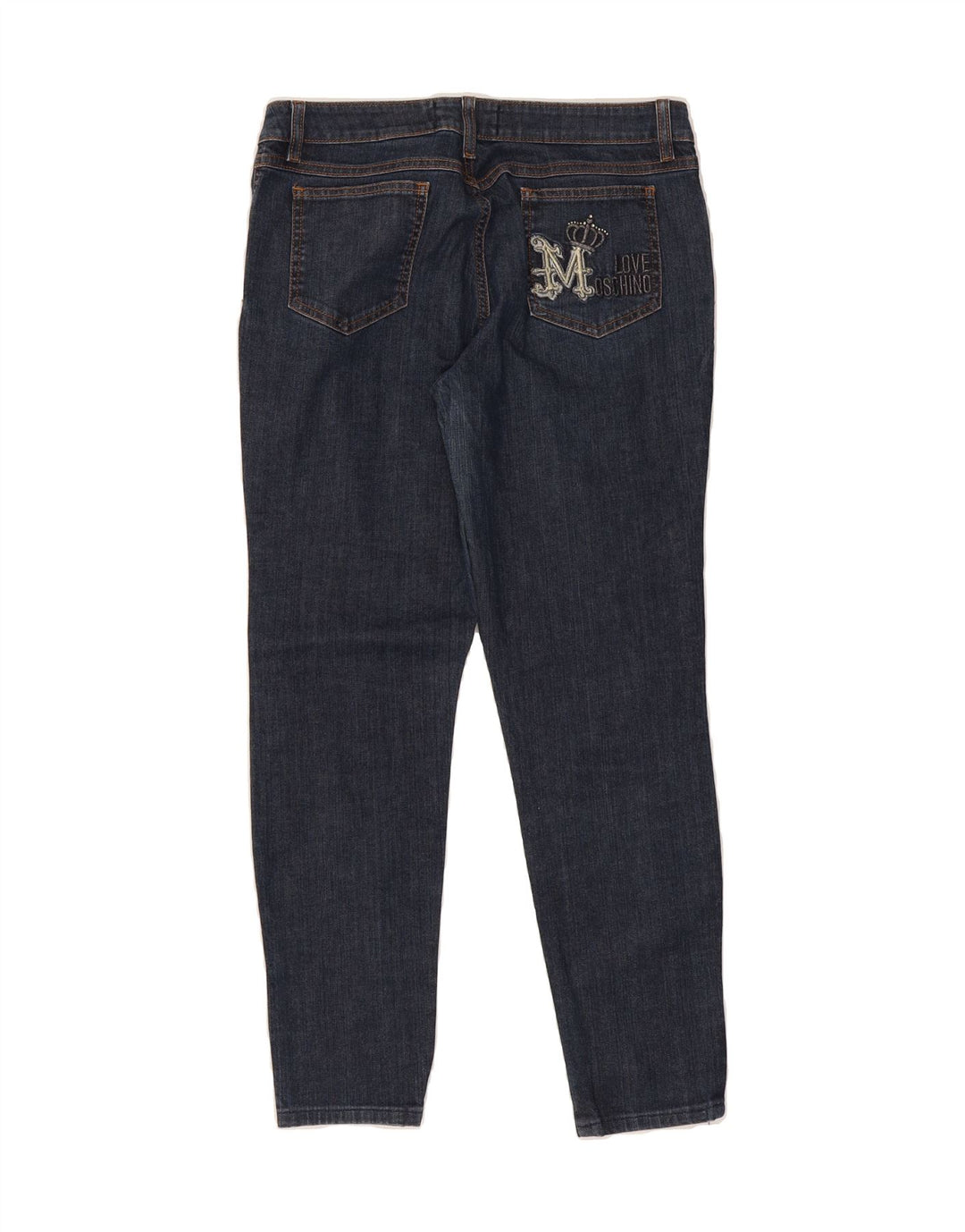 MOSCHINO Womens Crop Slim Jeans W30 L27 Blue Cotton Vintage Moschino and Second-Hand Moschino from Messina Hembry 