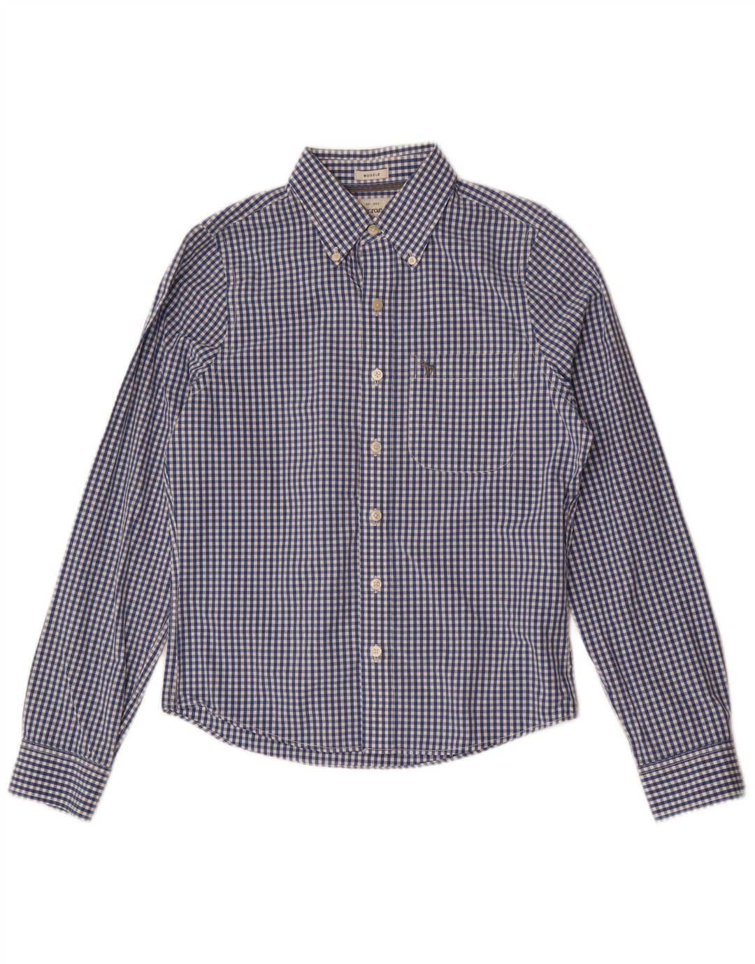 Abercrombie & Fitch Chemise musclée pour homme Petit vichy bleu
