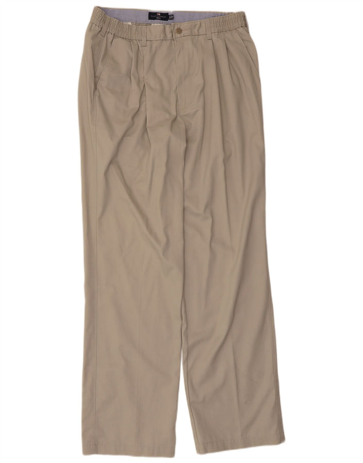 Marks & Spencer Pantalon chino bleu Harbour pour homme W36 L33 Beige