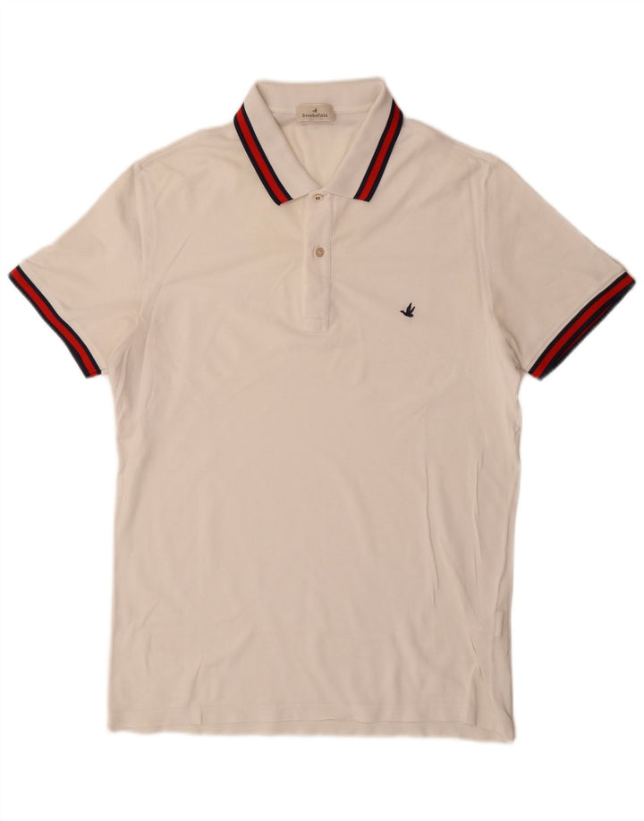 Brooksfield Polo Homme IT 52 Large Blanc Coton
