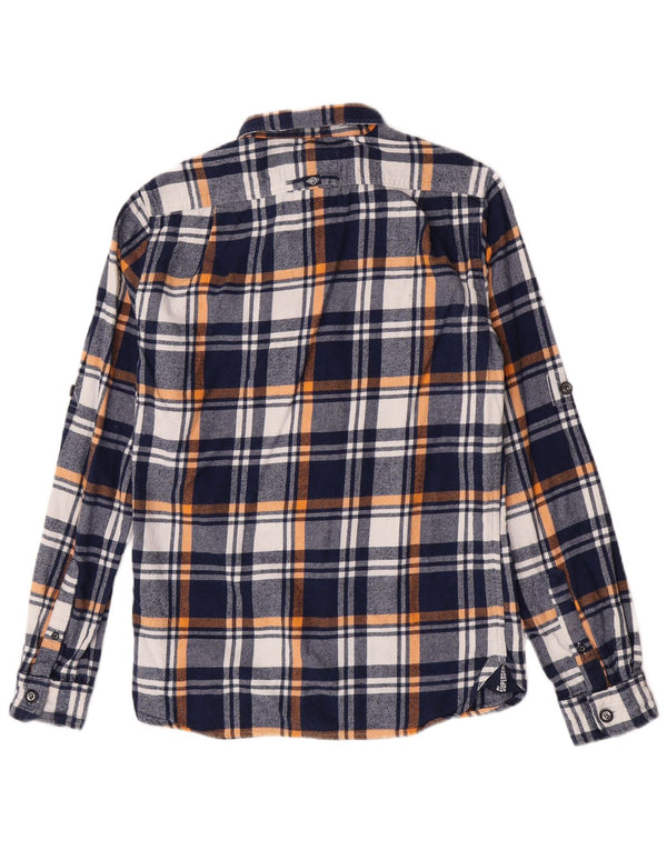 Superdry Chemise Flanelle Homme Bleu Marine Moyen Carreaux Coton