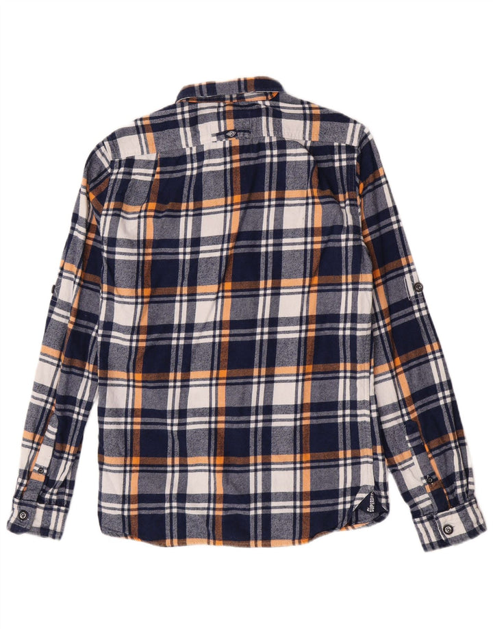 Superdry Chemise Flanelle Homme Bleu Marine Moyen Carreaux Coton