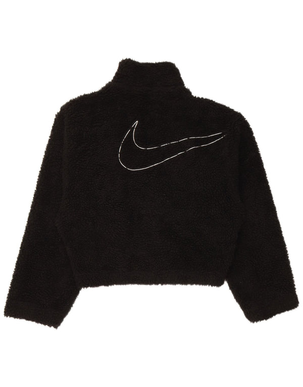Nike Veste polaire surdimensionnée graphique pour femme UK 6 XS Noir Polyester