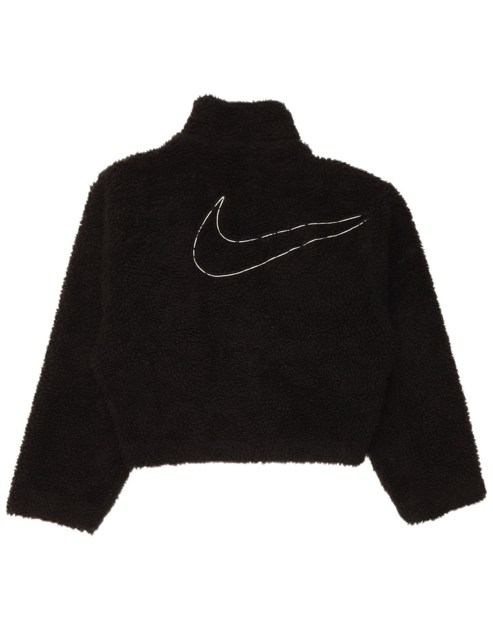 Nike Veste polaire surdimensionnée graphique pour femme UK 6 XS Noir Polyester