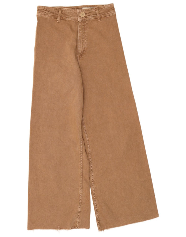 Zara Jean droit taille haute The Marine pour femme EU 38 Small W28 L27 Marron