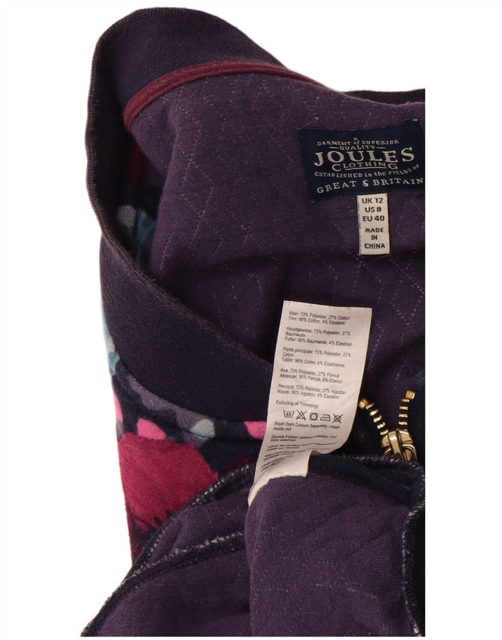 Joules Veste de survêtement pour femme UK 12 Medium Bleu marine Floral Polyester