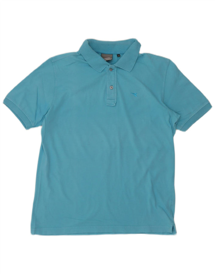Diadora Polo Homme Bleu Moyen Coton