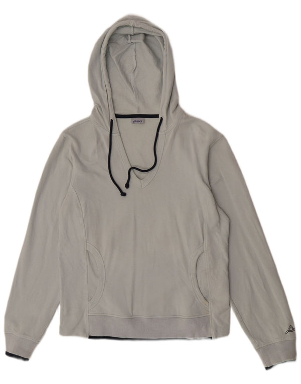 Asics Sweat à capuche pour femme UK 10 Small Gris Coton Sports