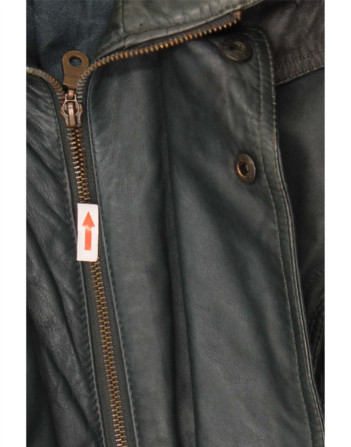 veste en cuir homme vintage UK 40 Grand Vert