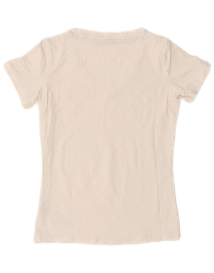 Guess T-Shirt Femme Top UK 12 Coton Blanc Moyen