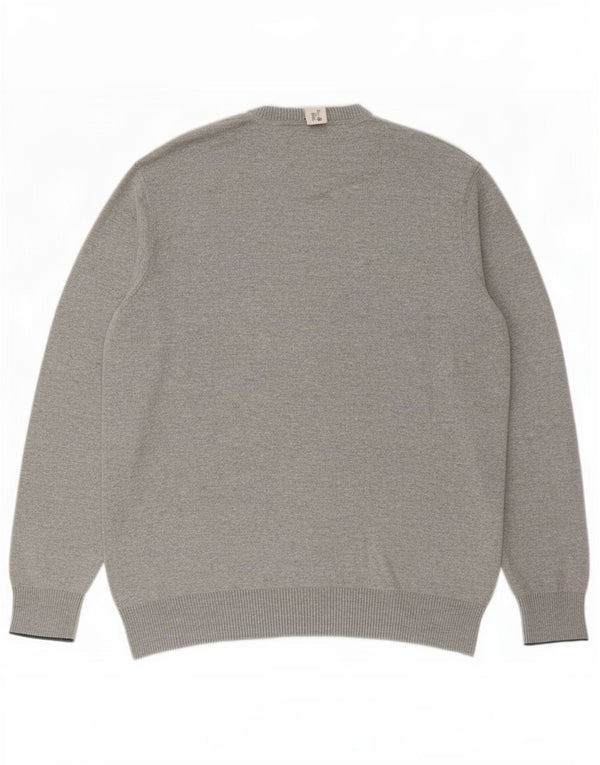 Timberland Pull col V pour homme XL en coton moucheté gris