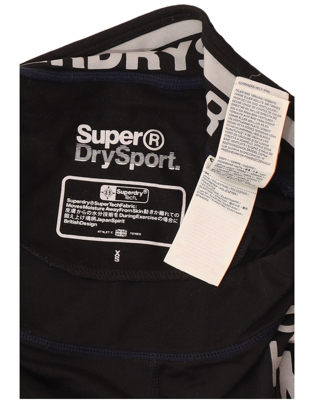 Superdry Legging Capri Graphique Femme UK 6 XS Noir Polyester