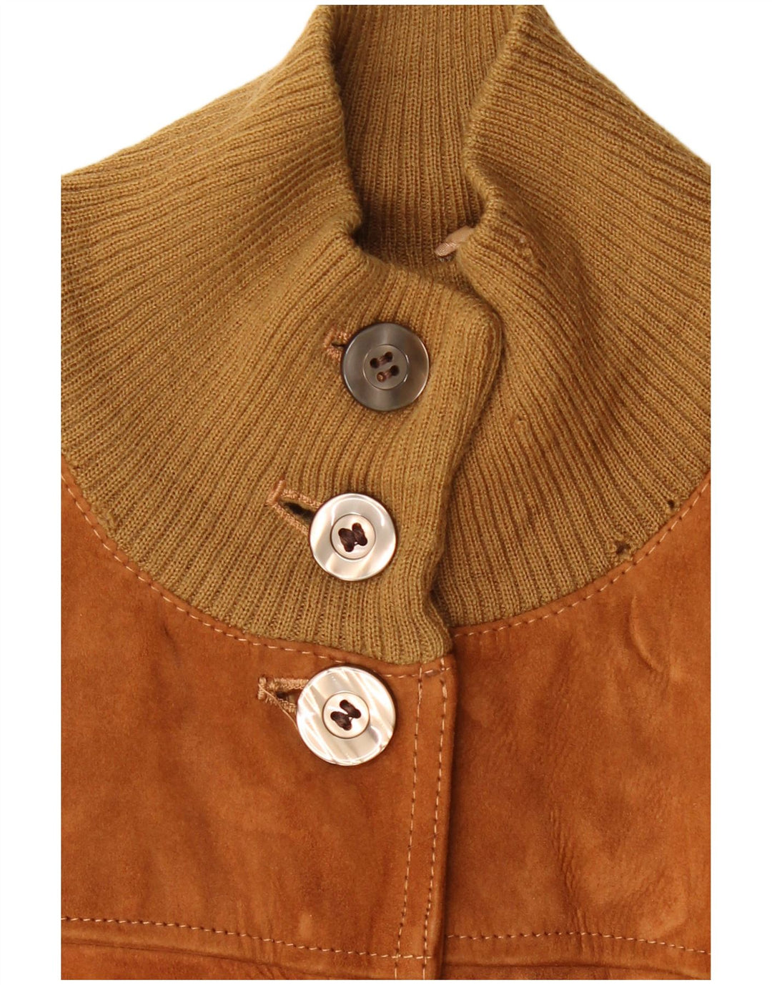 vintage Femme Daim Bomber Jacket IT 48 XL Cuir Marron