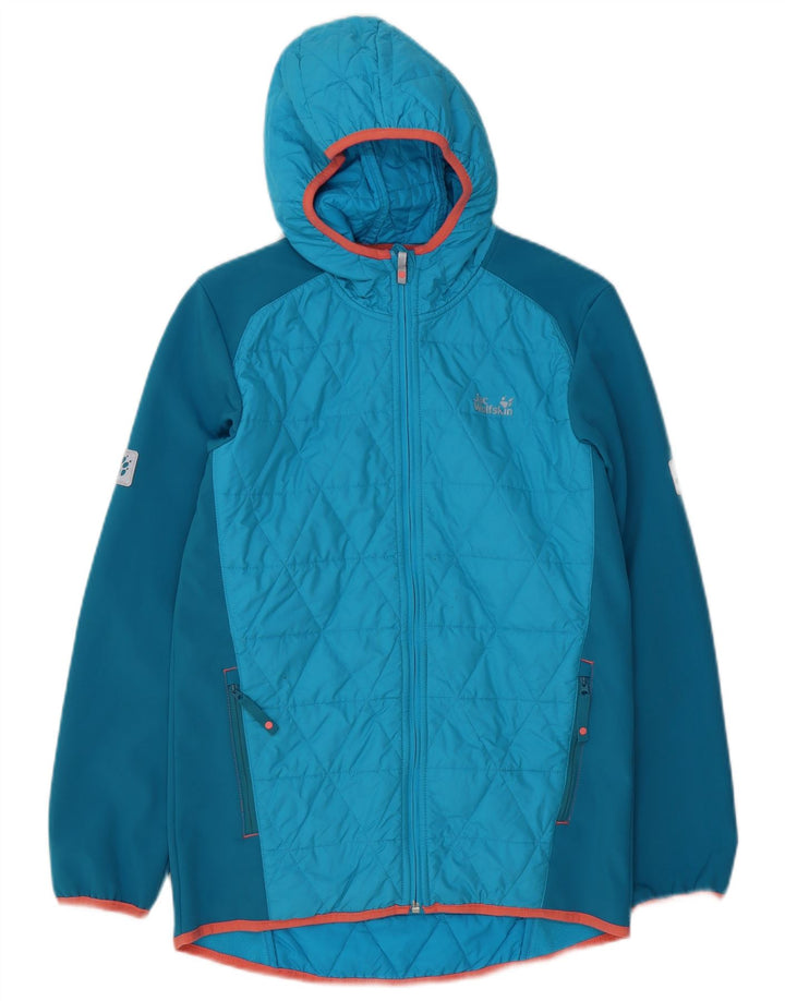 JACK WOLFSKIN Blouson Bomber à Capuche Garçon 13-14 ans Bleu Polyester