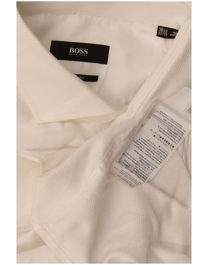 Hugo Boss Chemise haute pour homme Taille 16 1/2 Grand coton blanc