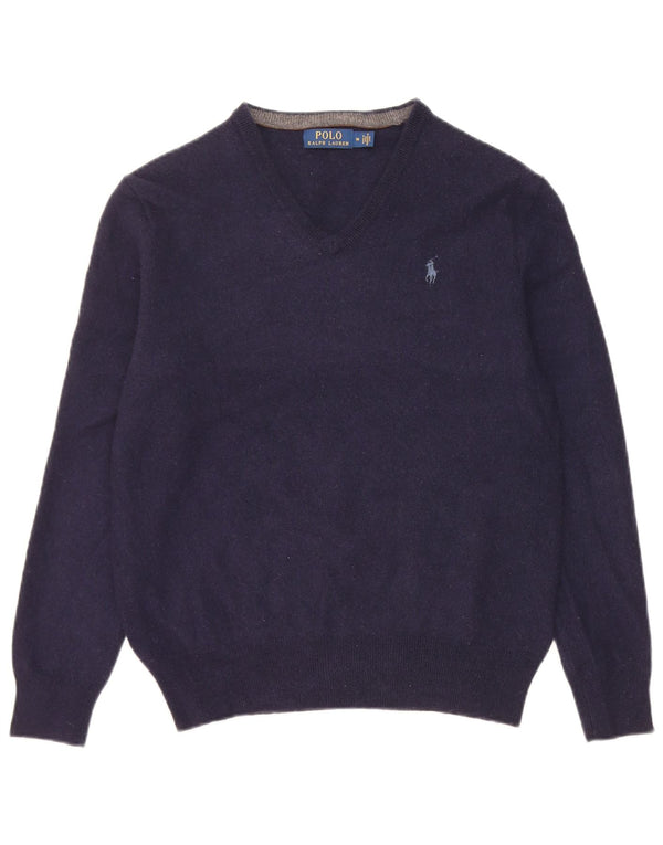 Polo Ralph Lauren Pull col V pour homme en laine mérinos bleu marine moyen