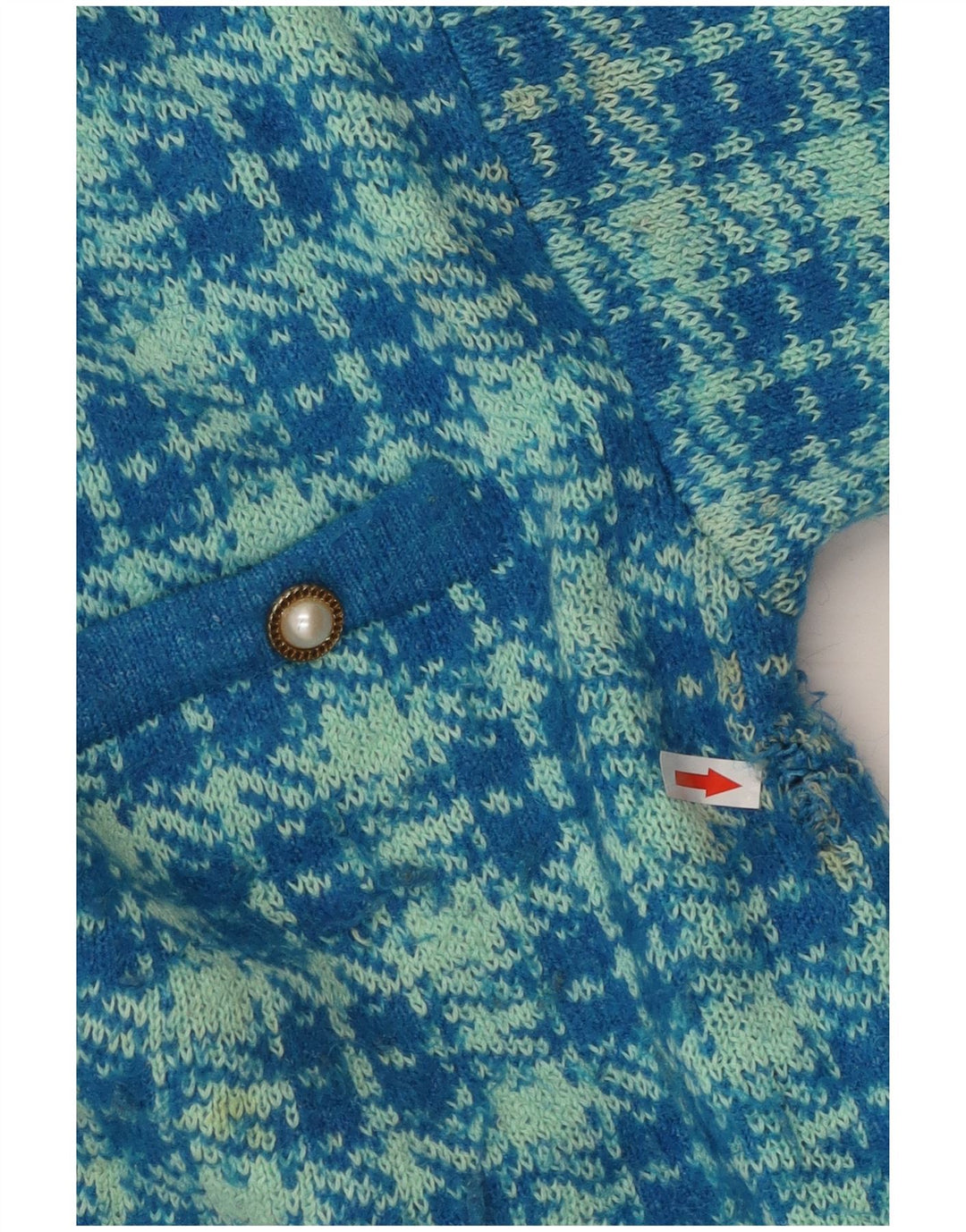 Zara Cardigan surdimensionné pour femme UK 10 Petit coton pied-de-poule bleu