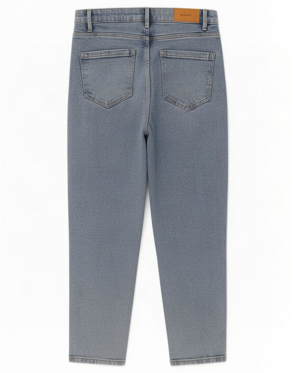 Stradivarius Jean Mom Slim Femme UK 12 Medium W30 L26 Bleu