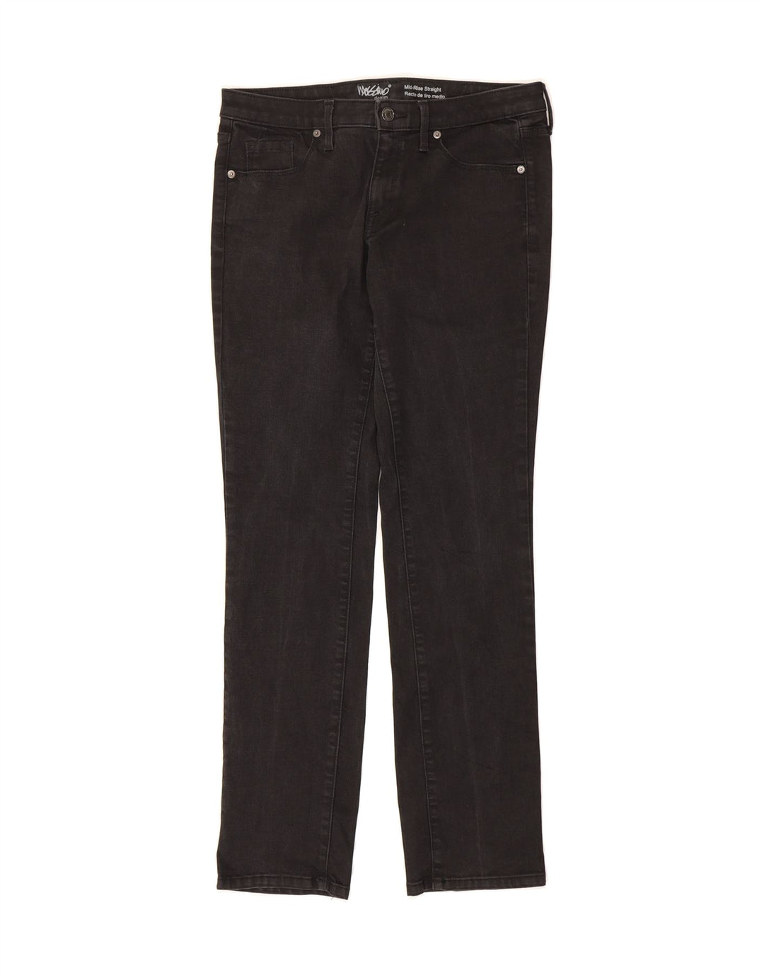 MOSSIMO Womens Mid Rise Straight Jeans US 8 Medium W29 L31 Black Polyester Vintage Mossimo and Second-Hand Mossimo from Messina Hembry 