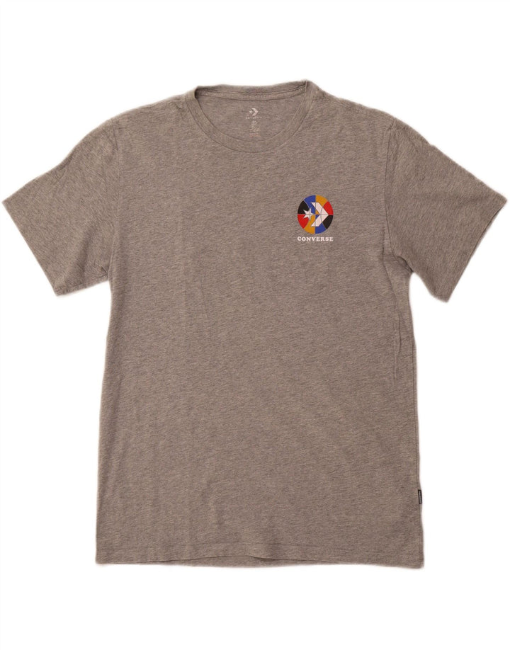 CONVERSE T-Shirt Graphique Homme Gris Moyen Chiné Coton