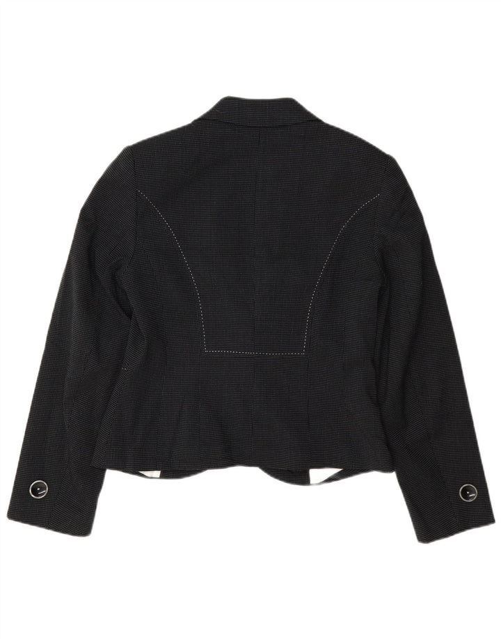 Marks & Spencer Veste blazer à 1 bouton pour femme UK 10 Small Bleu marine à pois