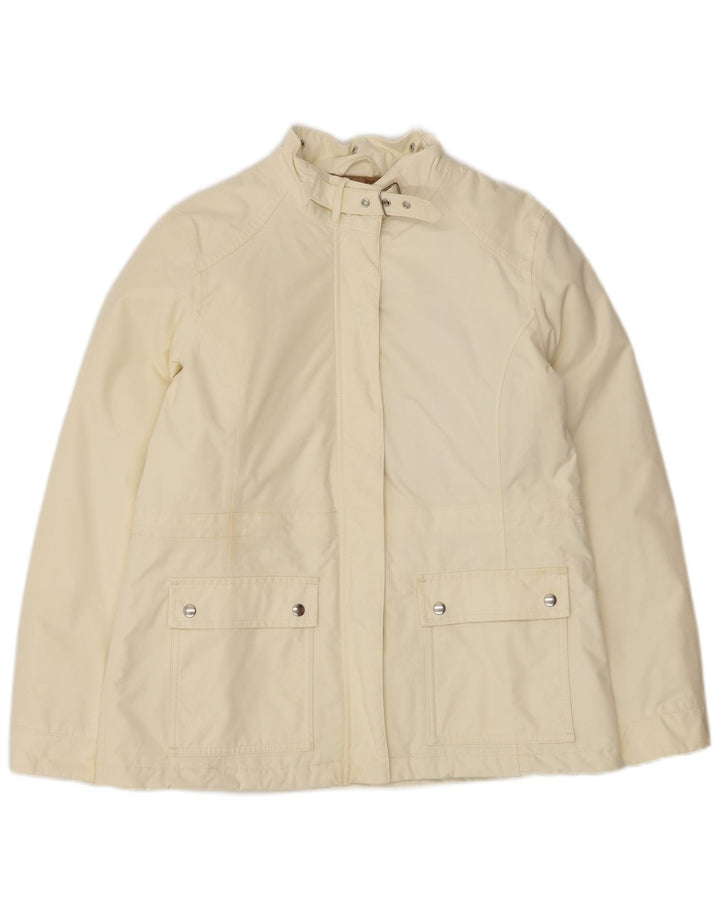 Lands End Veste coupe-vent surdimensionnée pour femme UK 10 Petit nylon blanc cassé