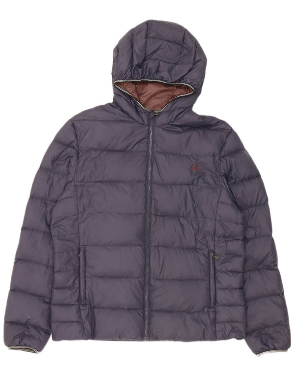 Fred Perry Veste matelassée à capuche pour homme UK 44 2XL Bleu marine Nylon
