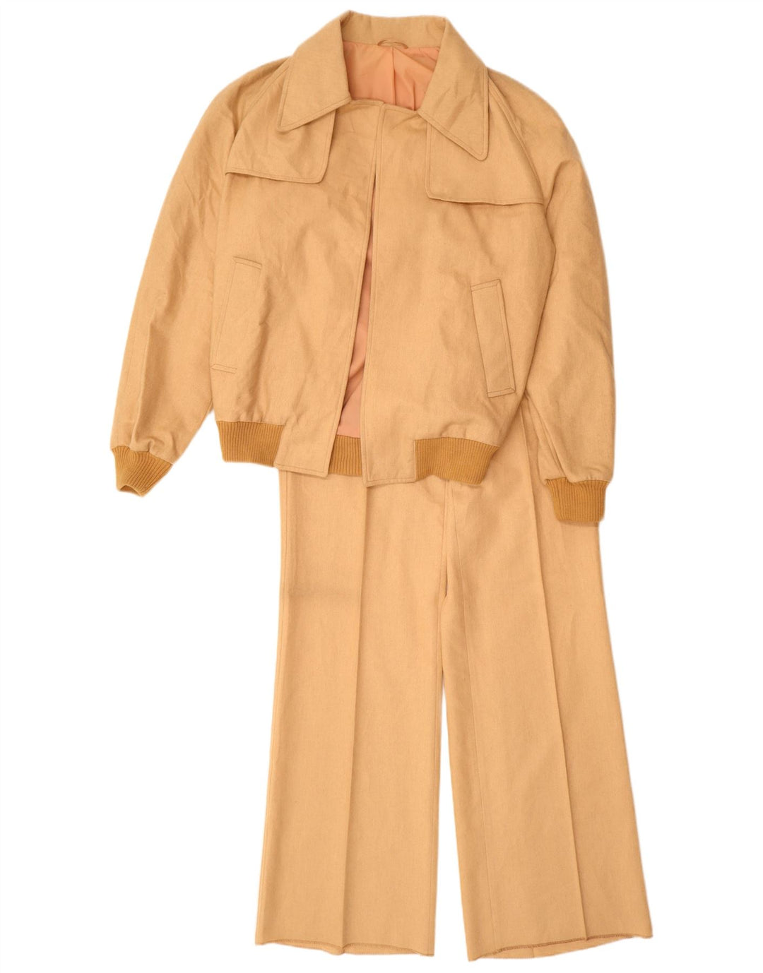 VINTAGE Ensemble 2 pièces pour femme UK 12 Medium W28 L34 Beige