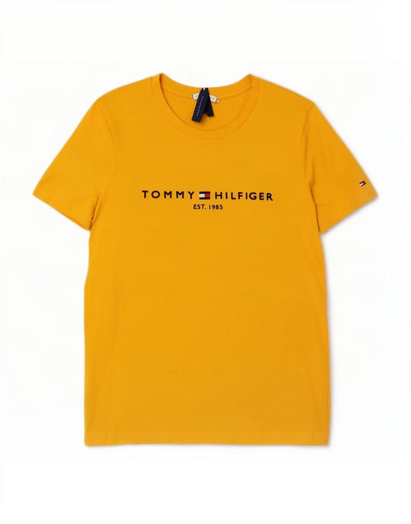 Tommy Hilfiger T-shirt graphique pour femme UK 6 XS Jaune Coton