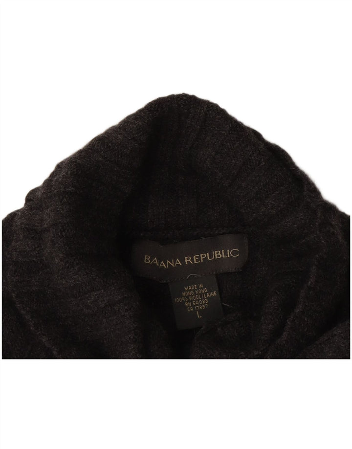 Banana Republic Pull col roulé pour homme en laine gris Taille L