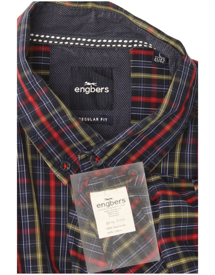 Engbers Chemise Regular Fit Homme Taille 41/42 Grand Coton à Carreaux Multicolore