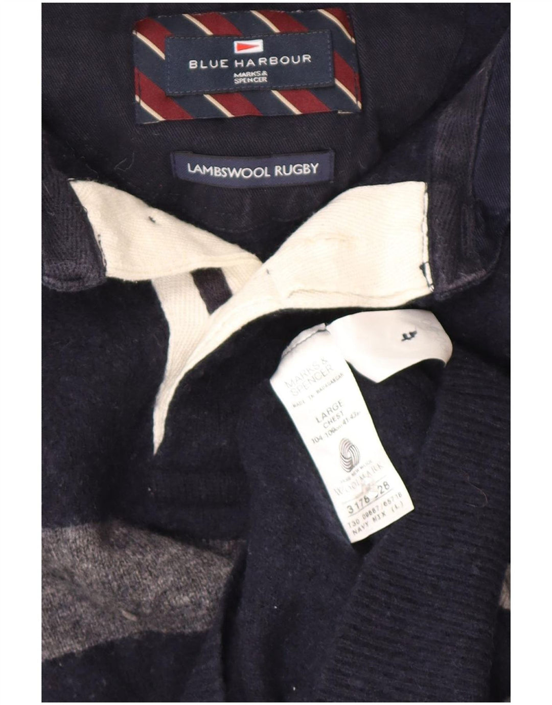 Marks & Spencer Pull à col polo Blue Harbor pour hommes, grand bleu marine