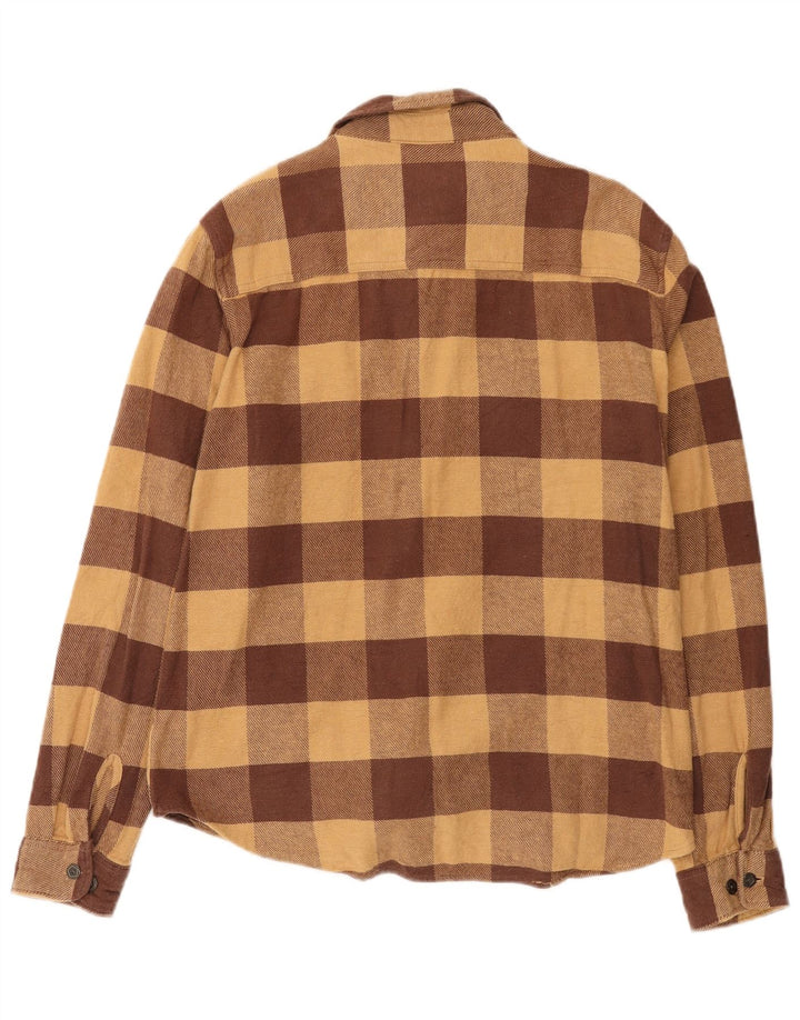 HUF Chemise en Flanelle Homme Large en Coton Vichy Marron