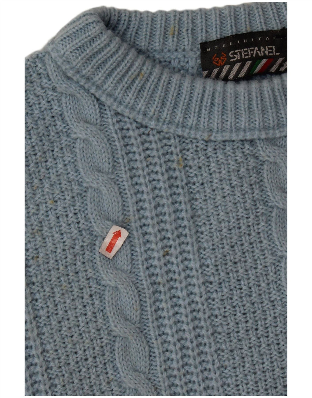 STEFANEL Pull surdimensionné à col rond pour femme UK 16 Grande laine bleue