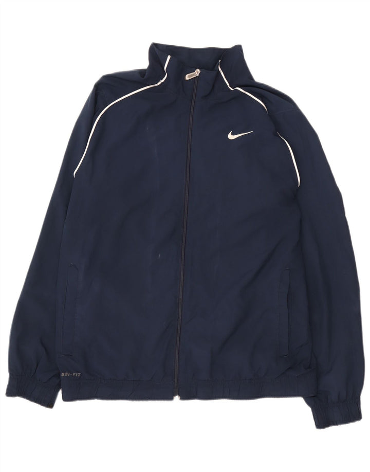 Nike Homme Dri Fit Survêtement Top Veste Bleu Marine Moyen Polyester