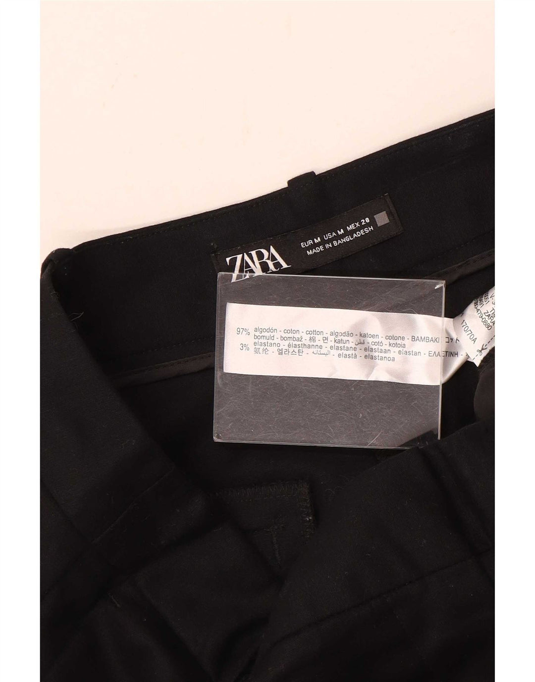 Zara Femme Short Chino Pegged Moyen W28 Coton Noir