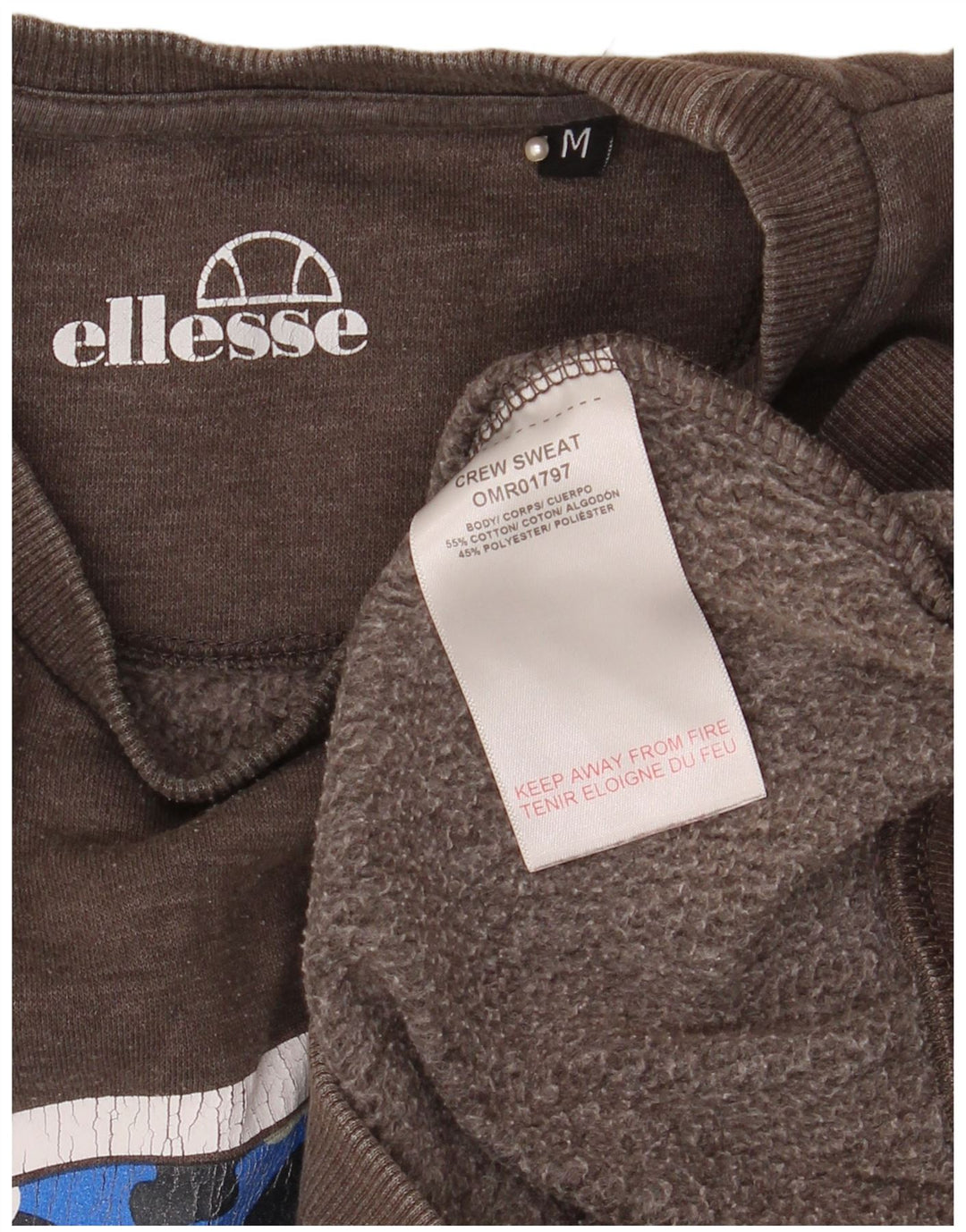Ellesse Sweat-Shirt Graphique Homme Gris Moyen Coton