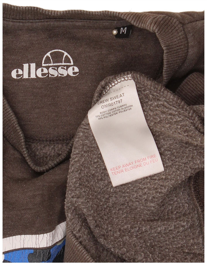 Ellesse Sweat-Shirt Graphique Homme Gris Moyen Coton