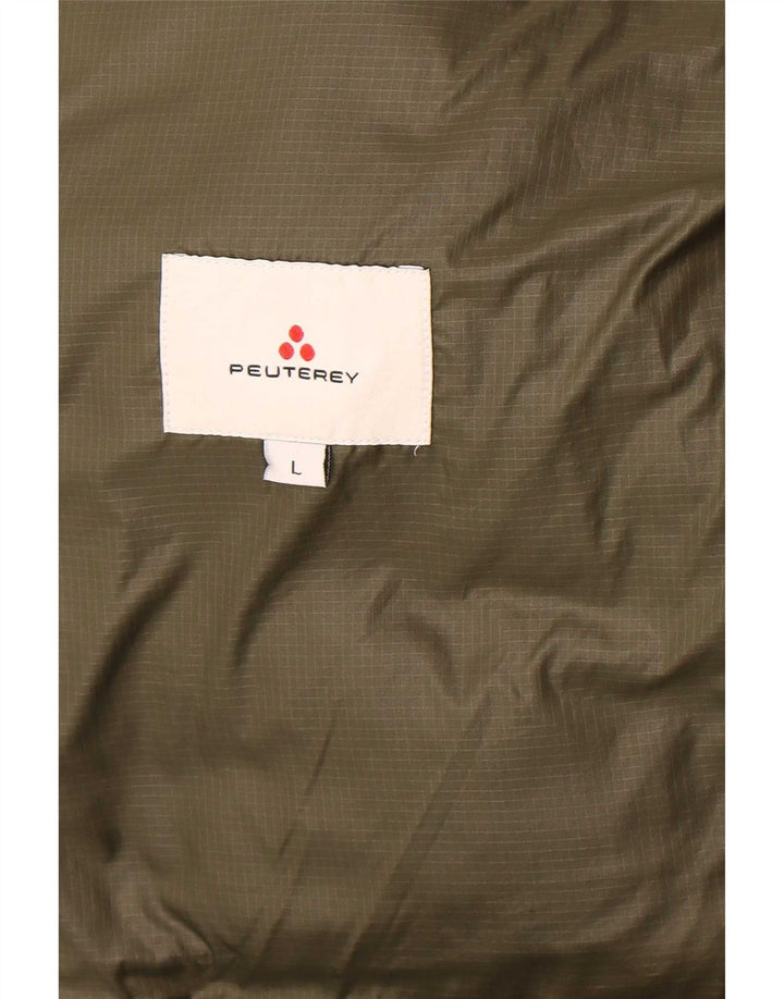 PEUTEREY Veste matelassée à capuche pour femme UK 16 Large Kaki Polyamide