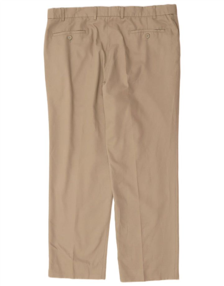 Marks & Spencer Pantalon de Costume Droit Homme W40 L31 Beige Polyester
