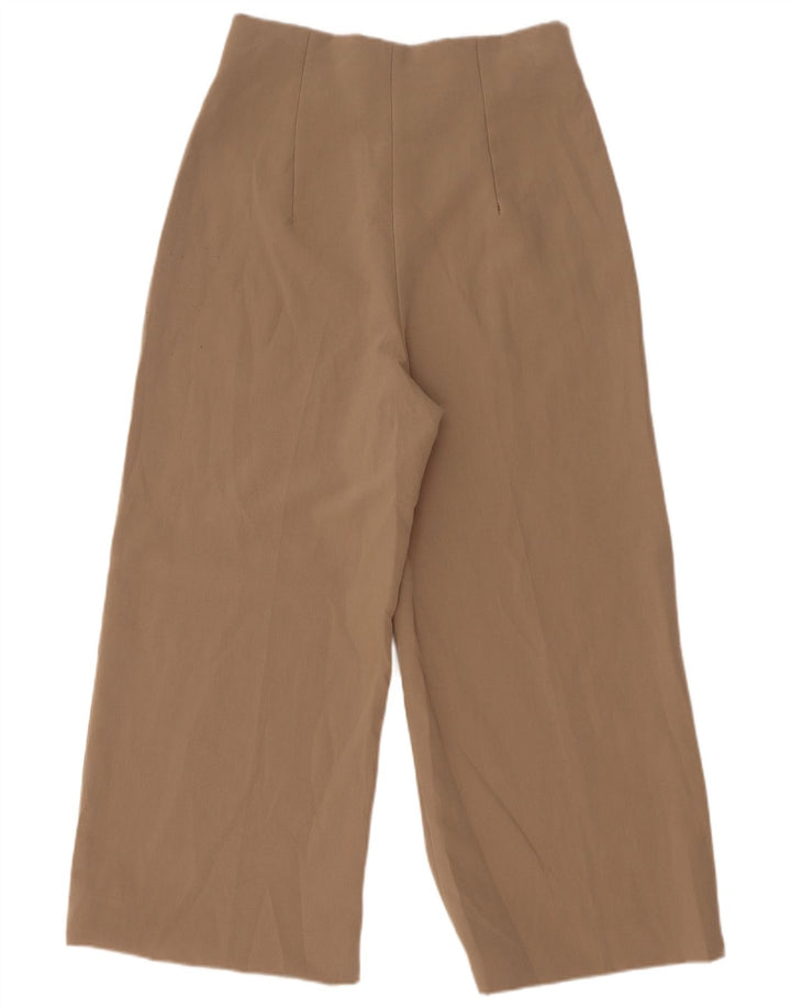 Zara Pantalon court à jambe large pour femme Medium W29 L25 Beige