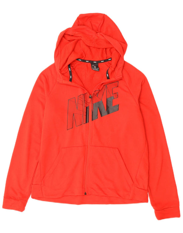Nike Pull à capuche zippé Dri Fit Graphic pour femme UK 18 XL Rouge Polyester