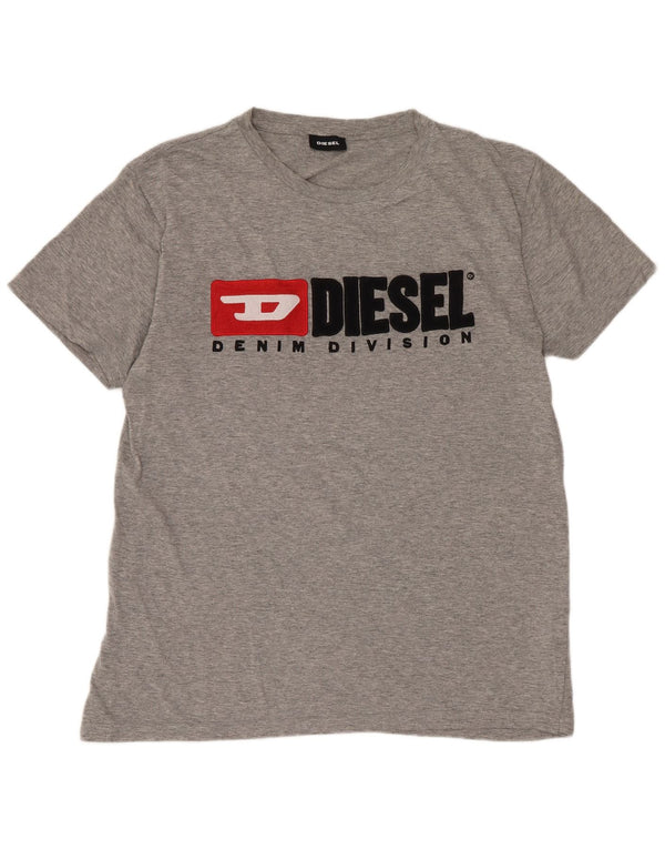 Diesel T-Shirt Graphique Homme Grand Gris Coton