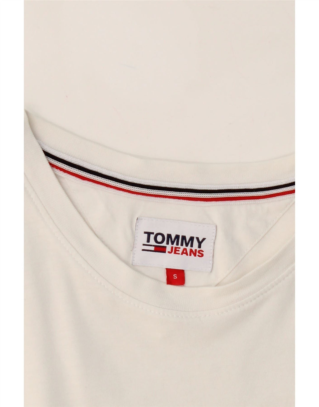 TOMMY HILFIGER Mens T-Shirt Top Small White Cotton Vintage Tommy Hilfiger and Second-Hand Tommy Hilfiger from Messina Hembry 