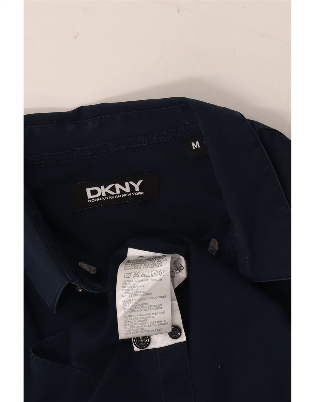 DKNY Chemise Homme Bleu Marine Moyen Coton