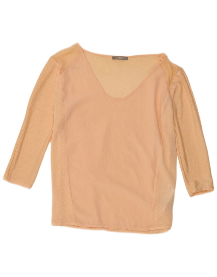 Zara Femme Top Manches 3/4 UK 14 Rose Moyen Polyester