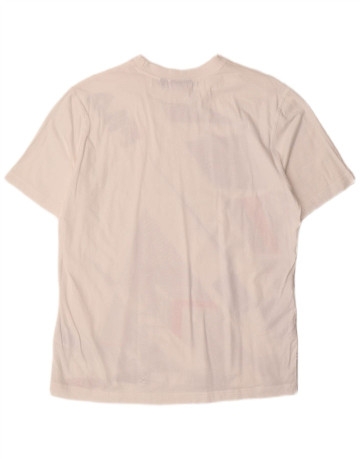 Fila T-Shirt Graphique Homme Blanc Moyen Coton Géométrique