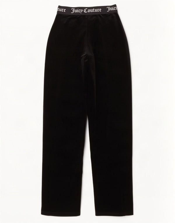 Juicy Couture Pantalon de survêtement en velours graphique pour femme XS Noir Polyester